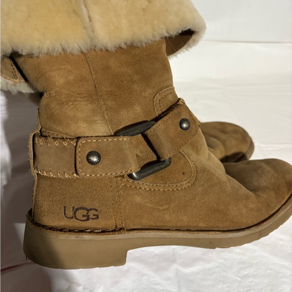 UGG Shoes - UGG Tan Ankle Boots with Shearling Trim